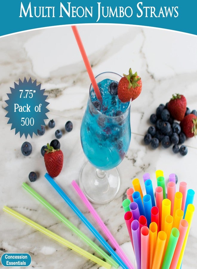 Concession Essentials Neon Jumbo 7.75 UN 500 Neon Jumbo Straws, 7.75" Unwrapped 500ct (Pack of 500), Multi Neon (CENeon7.75Unwrapped-500CT) - Image 4